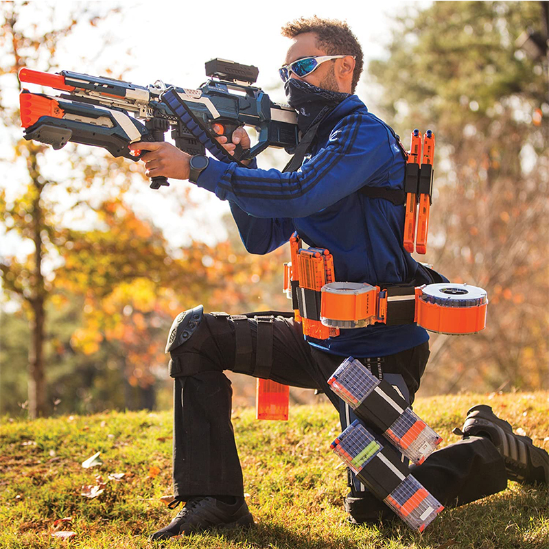 Bandolier Toy Soft Bullets Shoulder Strap Adjustable Clip Charger Darts Ammo Storage Belt Compatible for Nerf Blasters. 