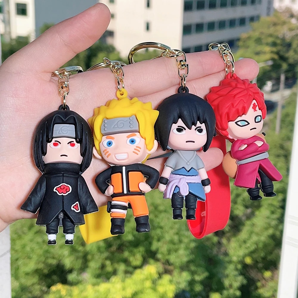 Naruto Cute Doll Pendant Anime Figures Nine Tailed Mode Pain Yahiko Fashion Backpack Keychain Bag Keyring Pendant Birthday Gifts. 