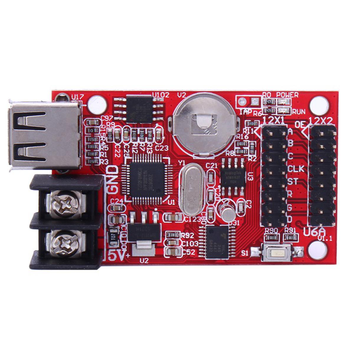 P10 Outdoor Red Green White LED module DIP 32*16 + HD-U6A Led Controller + 5V A Power Supply Combo Package for Single color LED display Scrolling message led sign Digital Clock. 