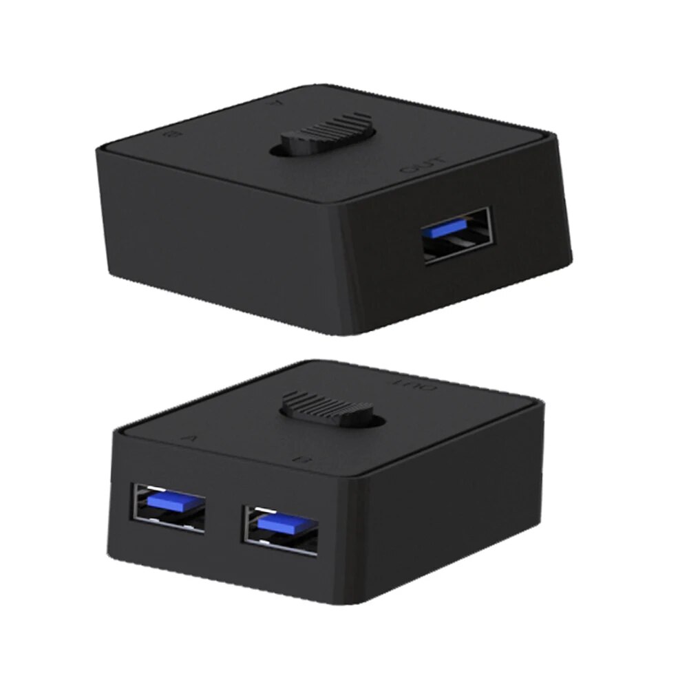 USB Switch 5Gbps KVM USB HUB 2 in 1 Out 1 in 2 Out USB 2.0 Switcher Selector USB 3.0 Two-Way Sharer for Printer Keyboard Mouse. 