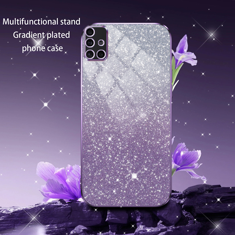 AnDyH Phone Case for Samsung Galaxy M51 Flash Powder Gradient Plating Casing. 