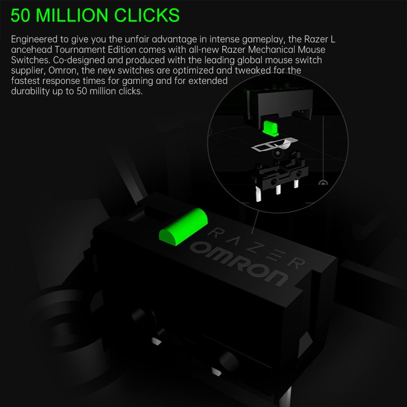 Razer Lancehead Tournament Edition 16000 DPI Optical 9-keys Programmable Wired Mouse, Cable Length: 2.1m. 