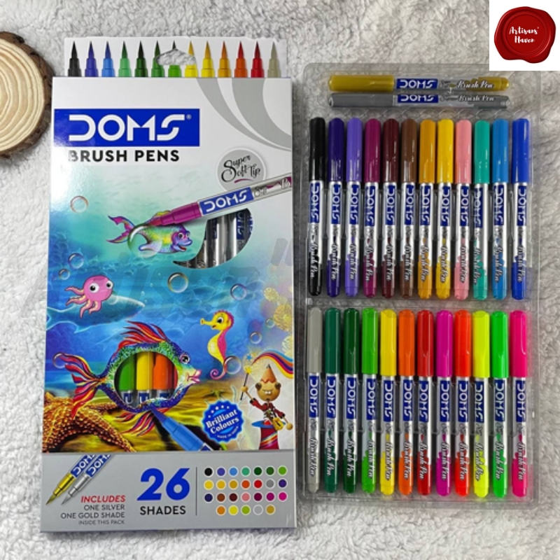 Doms brush pen 26pcs set for Best Painting (Artisan's Haven)