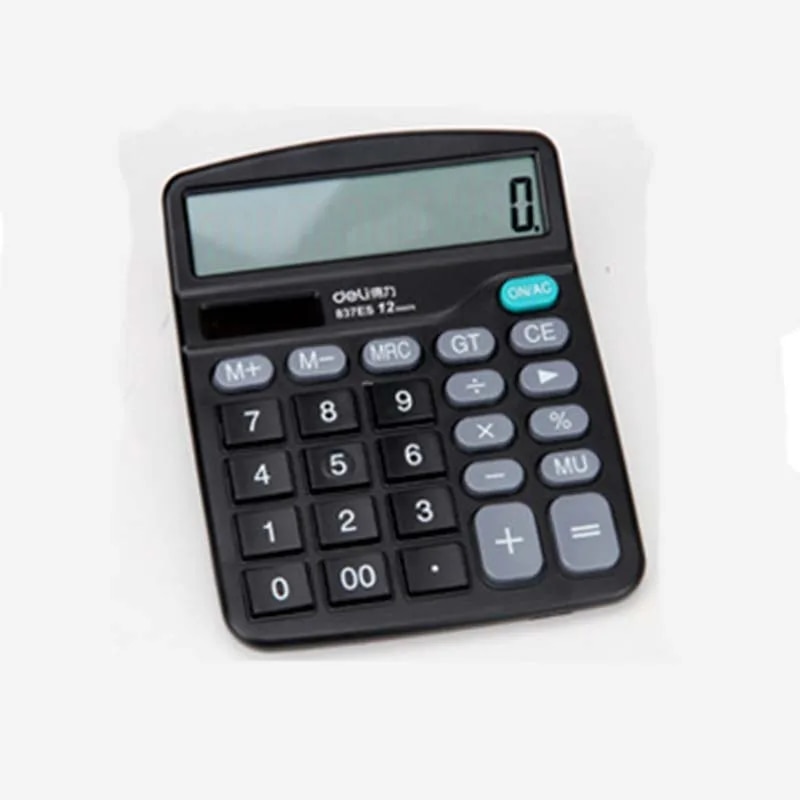 【3C VictoryEagle】Small Calculator 12-digit LCD Display Calculator Dual Power Supply Financial Computer with Big. 