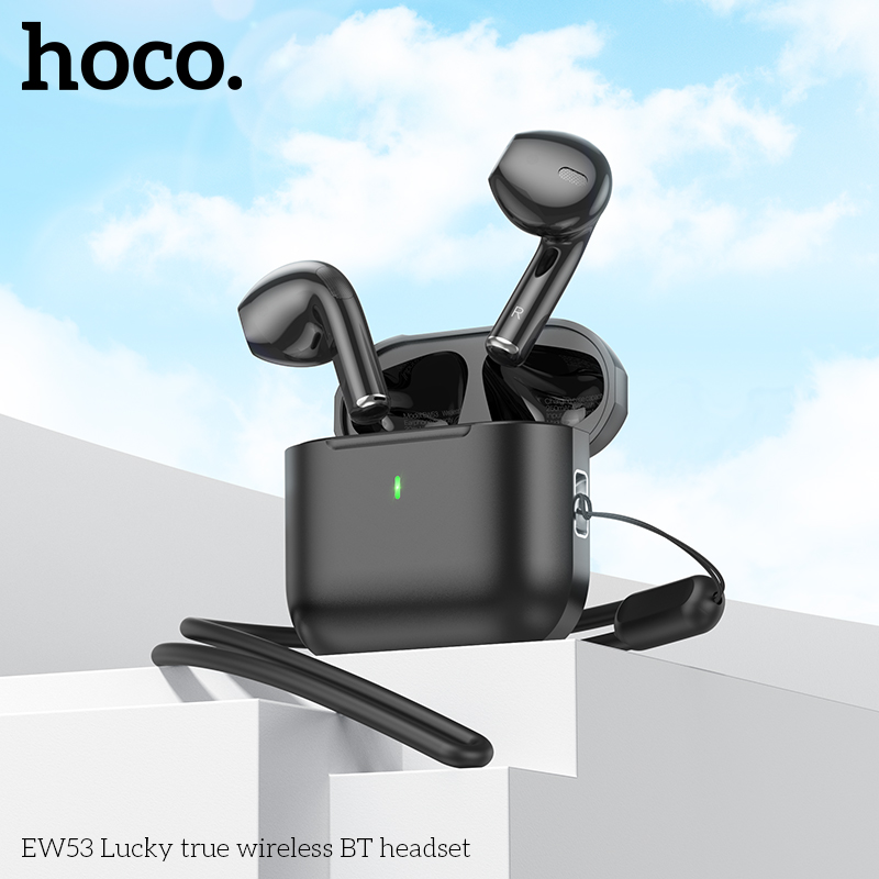 Hoco EW53 Lucky True Mini Bluetooth Headphone Wireless Earbuds with Lanyard | Daraz.com.bd