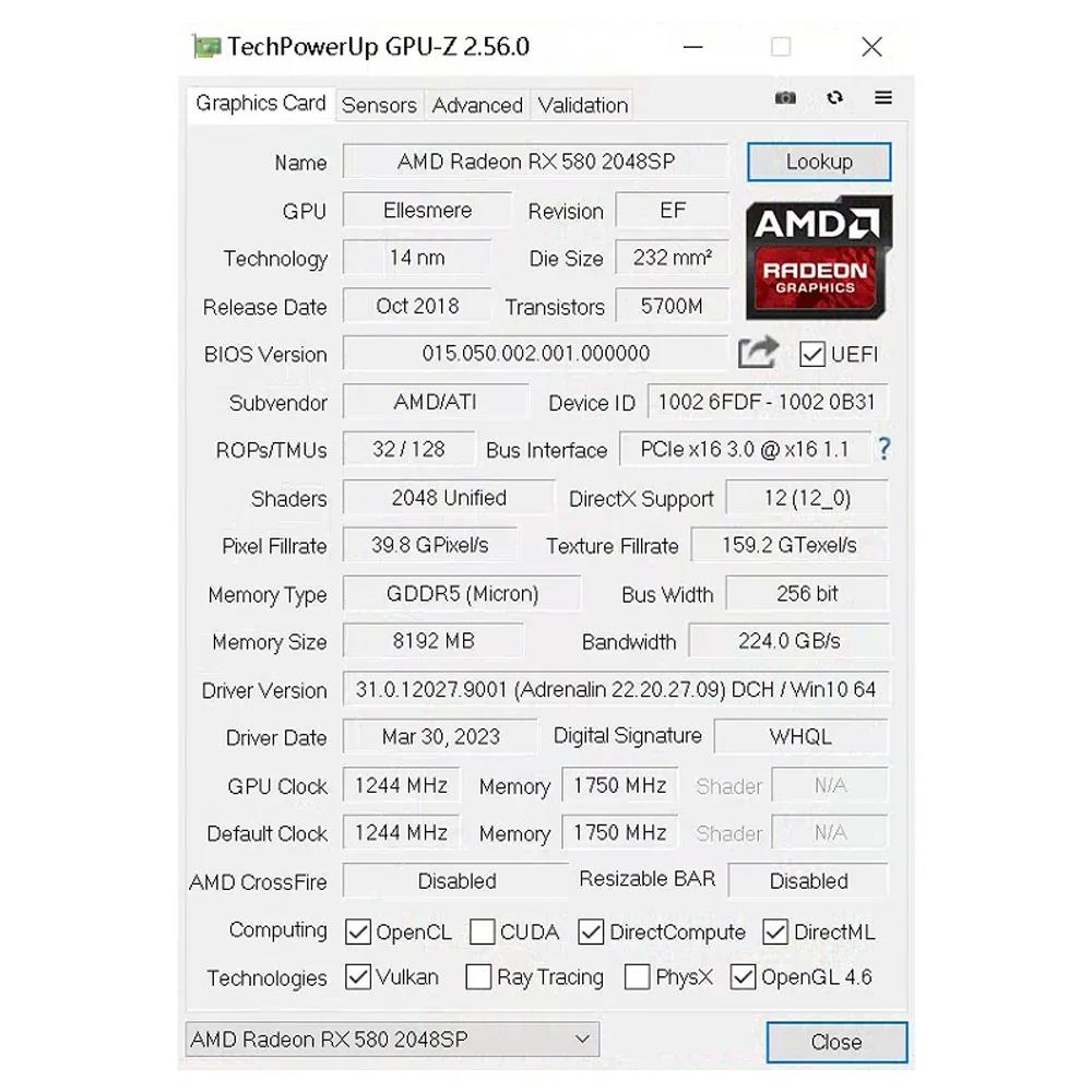 MAXSUN AMD RX 580 8GB 2048SP 8Pin Placa De Video Gaming Graphics Card GDDR5 256Bit Radeon GPU desktop computer components. 