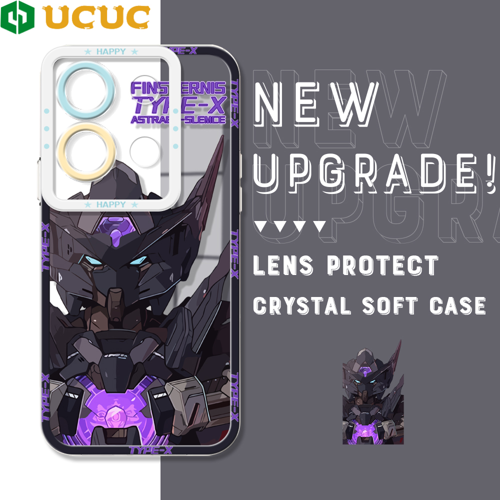 UCUC for Infinix Note 30 5G Back Cover Mobile Suit Gundam Transparent Crystal TPU Soft Case Full Lens Protection Ultra Thin Drop Resistant Phone Case