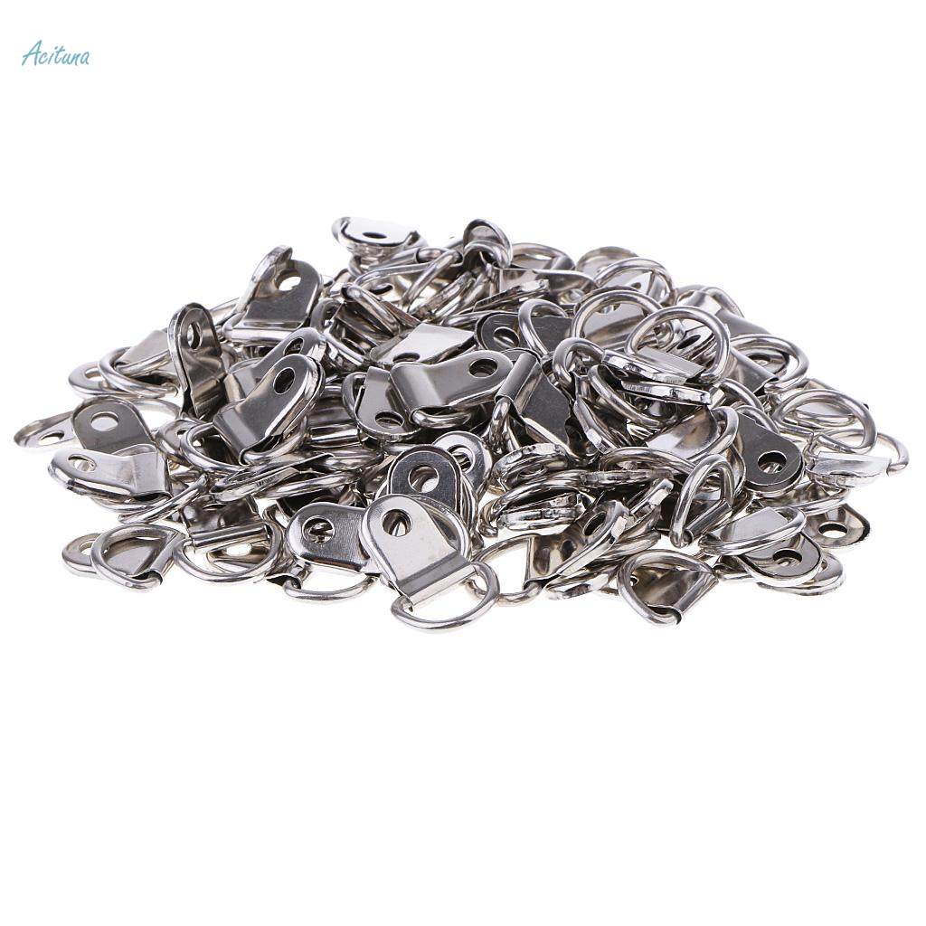 100x Photo Frame Hooks Single Hole D Ring Picture Frame Hanging Hanger. 