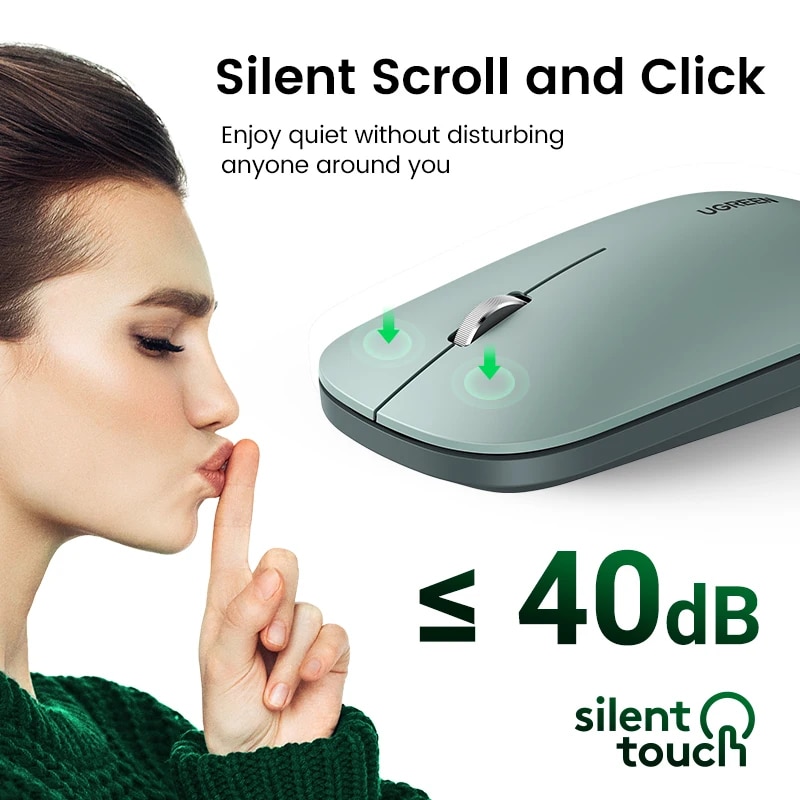 UGREEN Mouse 4000 DPI Wireless Mice 40db Silent Click For MacBook Pro M1 M2 iPad Tablet Computer Laptop PC 2.4G Wireless Mouse. 