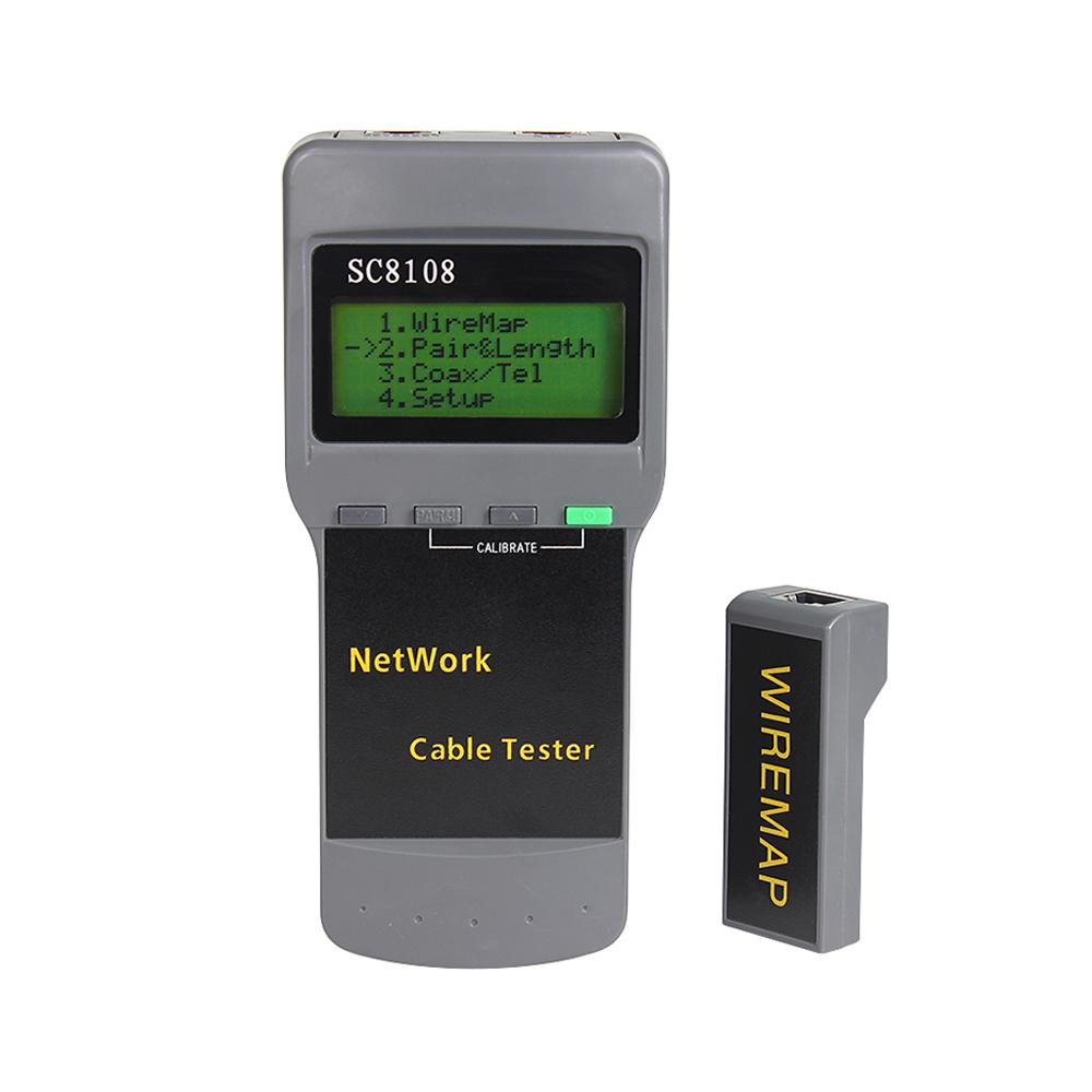 SC8108 Multifunctional Portable LCD Digital Display Network Tester LAN Phone Cable Meter. 