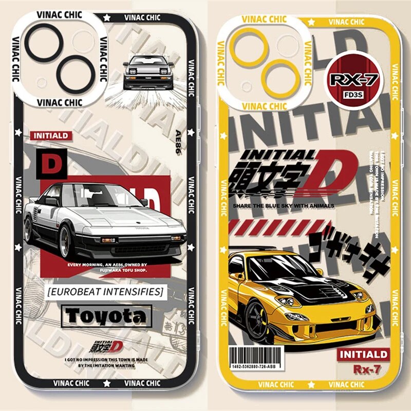 Anime Initial D Soft Case for Xiaomi Redmi Note 12 4G 5G Turbo 11 Pro Plus 12S 11S 10S 9S 10 8 7 6 9 10C K60 K60E Cover