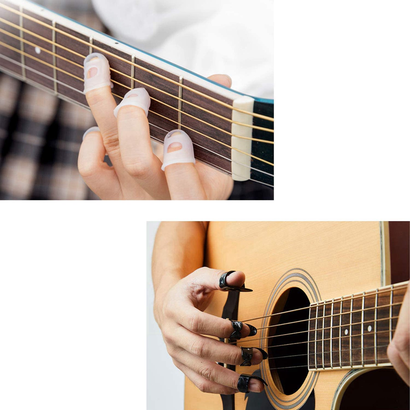 Acoustic Electric Guitar Banjo Trigger Capo Key Clamp with Guitar Kit Thumb Finger Picks,Fingertip Protectors. 