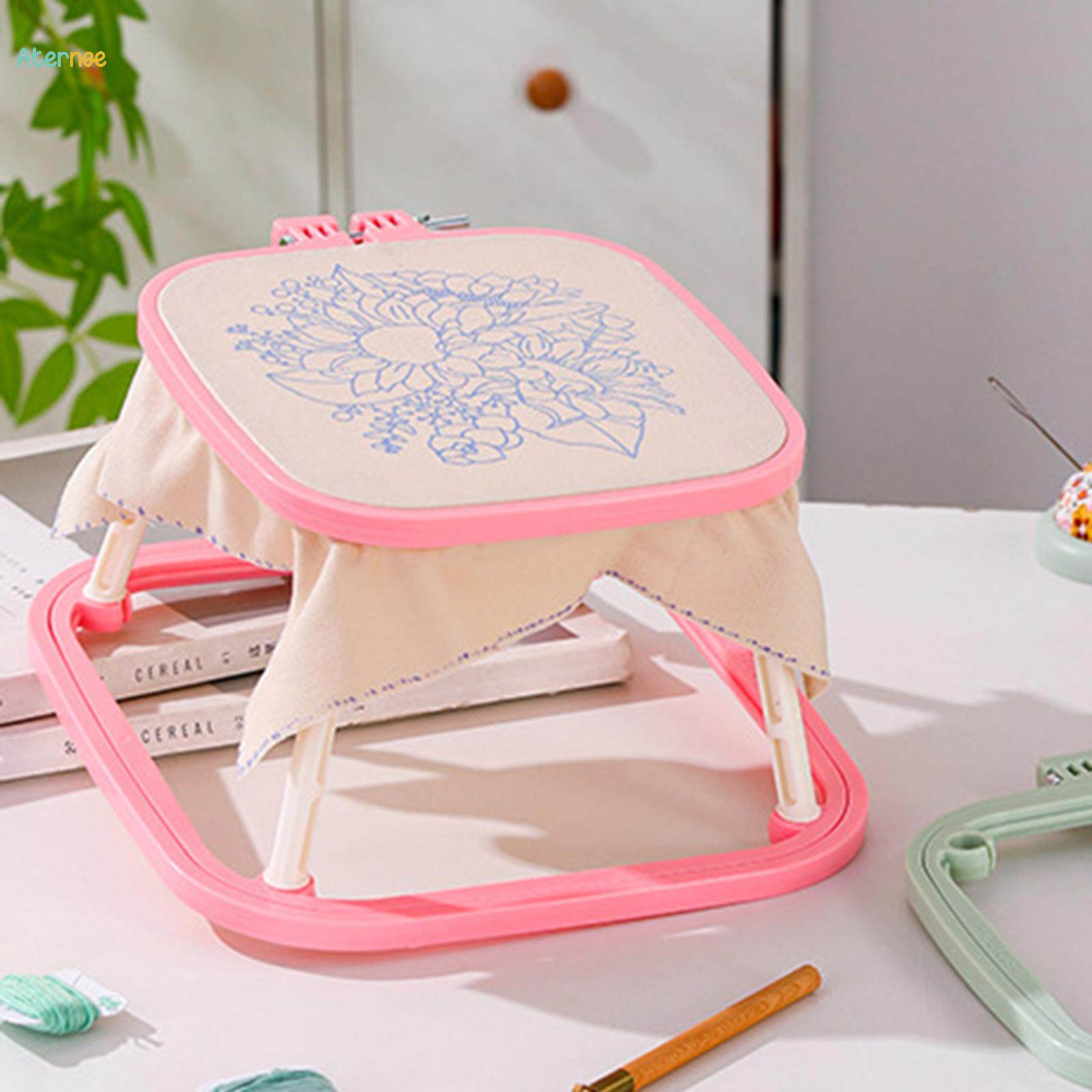 Cross Stitch Rack Sewing Stitching Double Layer Embroidery Frame Lap Stand. 