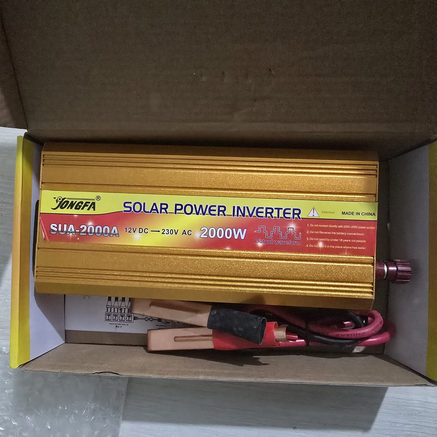 Jongfa 2000W Inverter – DC 12V to AC 230V – Solar Power Inverter ( Only Interver). 