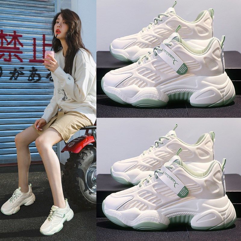 Daddy shoes women's ins tide 2024 spring and autumn new versatile Internet celebrity super fire mesh shoes breathable mesh platform sneakers. 