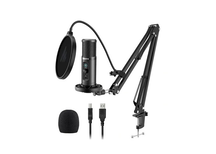 MAONO AU-PM422 192KHZ/24BIT Professional Cardioid Condenser Mic With Touch Mute Button And Mic