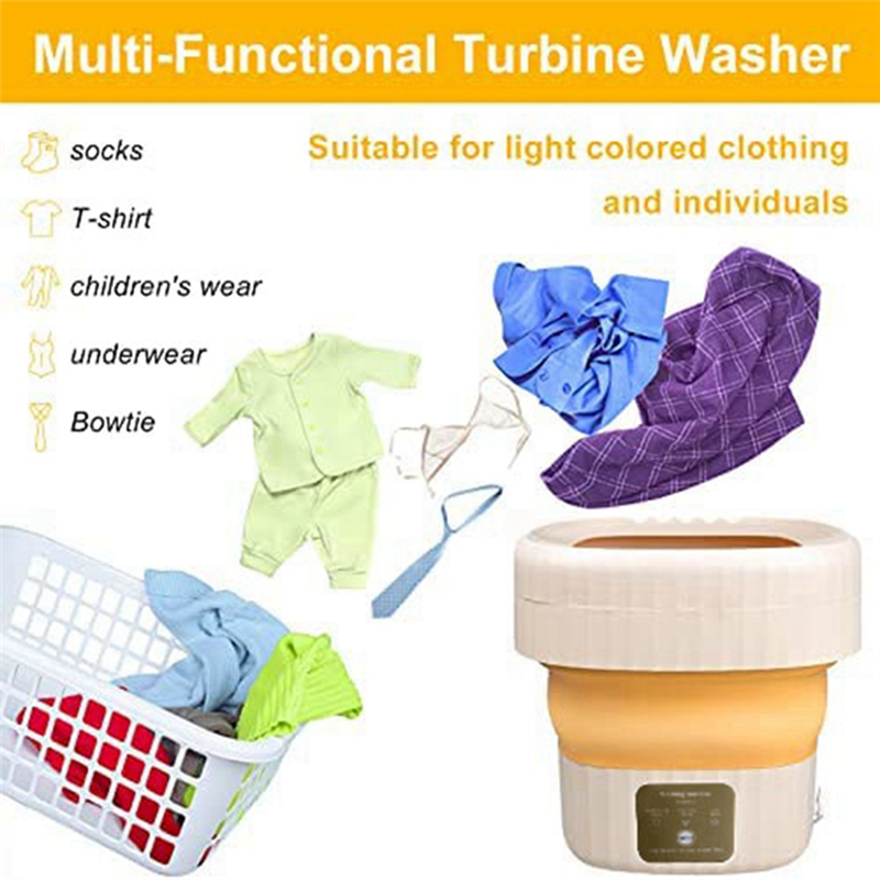 Small Bucket Washing Machine with Touch Screen and Drainer Basket for Camping, Apartment US Plug. 