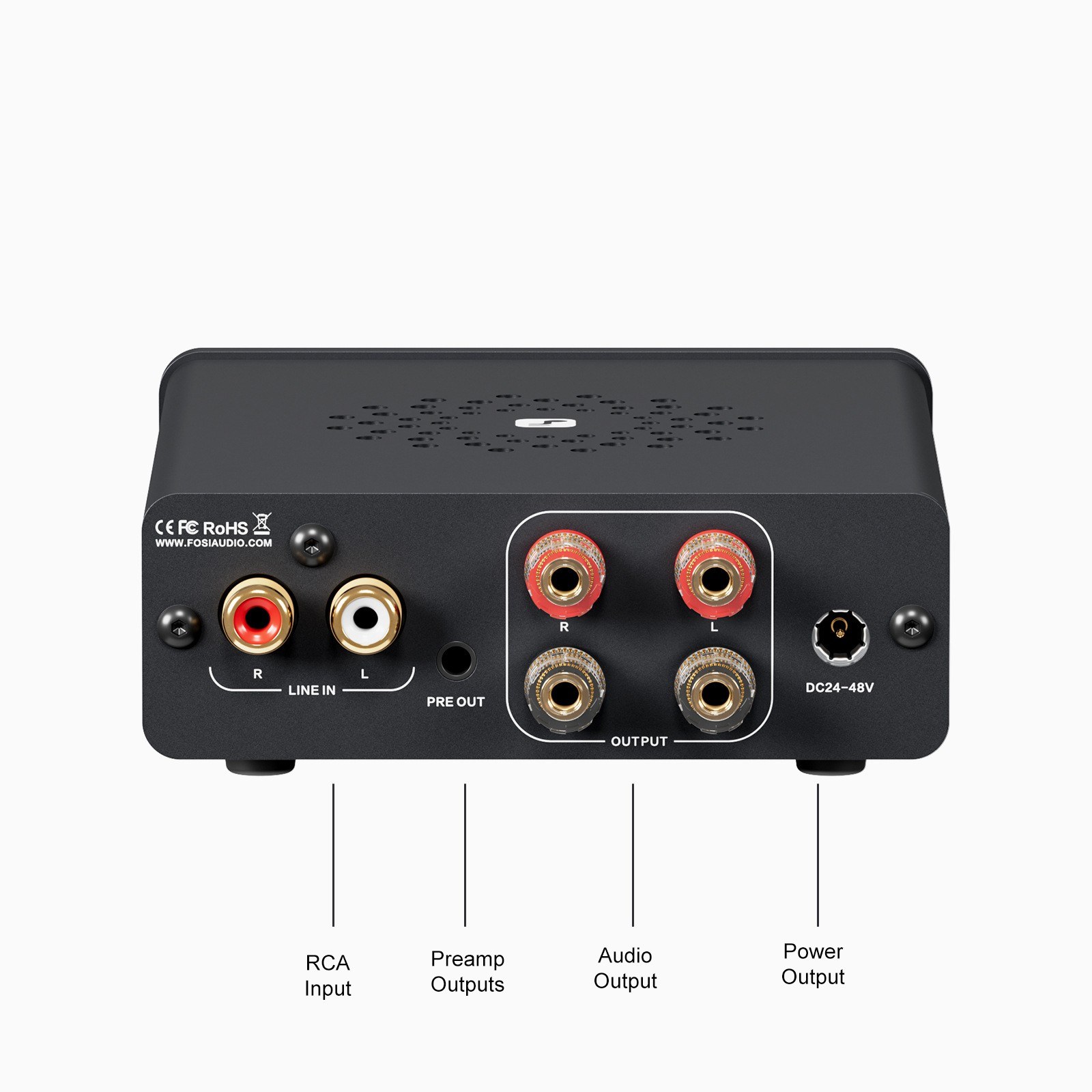 FosiAudio V3 Desktop 48V 5A Mini Power Amplifier HIFI Audiophile Power Amplifier Dual Channel - eu plug. 
