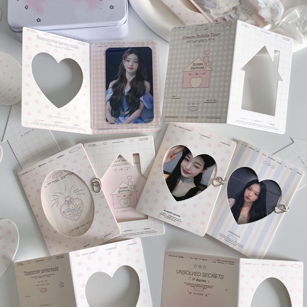 Folded Photocard Packing 3 Inch Cardboard Greeting card Mini Hollowed out Message card for Greeting Crafting DIY projects. 