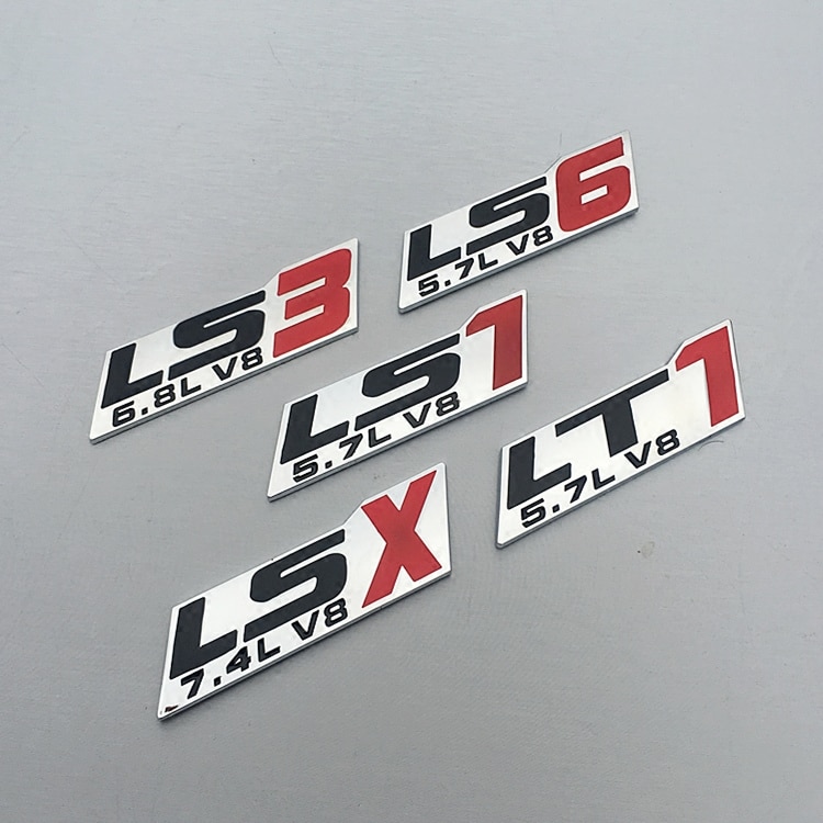 【DM bag factory Store】1 PCS 3D LT1 LS1 LS3 LS6 LT9 5.7L 6.8L 7.4L V8 badge Side emblem rear Displacement car stickers Styling. 