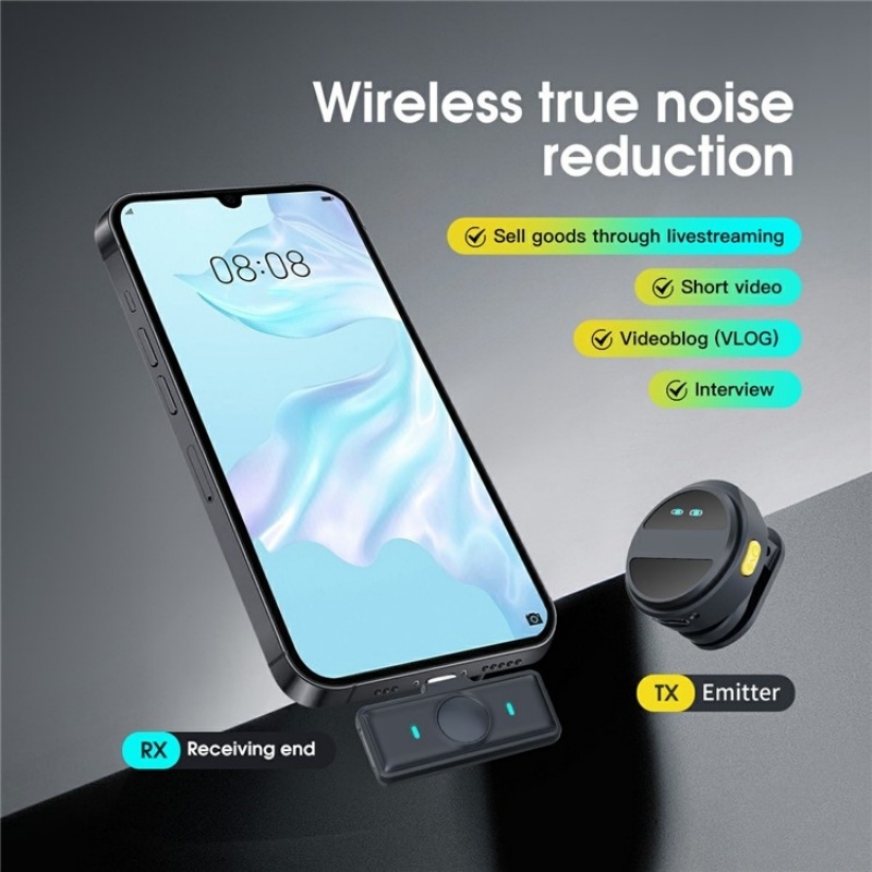 SX21 Type-C Port 2.4G Clip-On Wireless Microphone. 