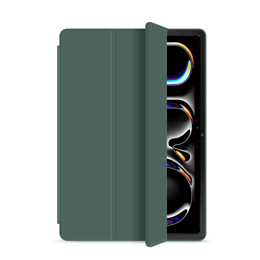 For Apple iPad Pro 13 (2024)13 inches Honeycomb Tri-Fold Leather Case Without Pen Groove for Apple iPad Pro13 (2024) Partially Foldable Drop-proof Soft Color Tablet Case. 
