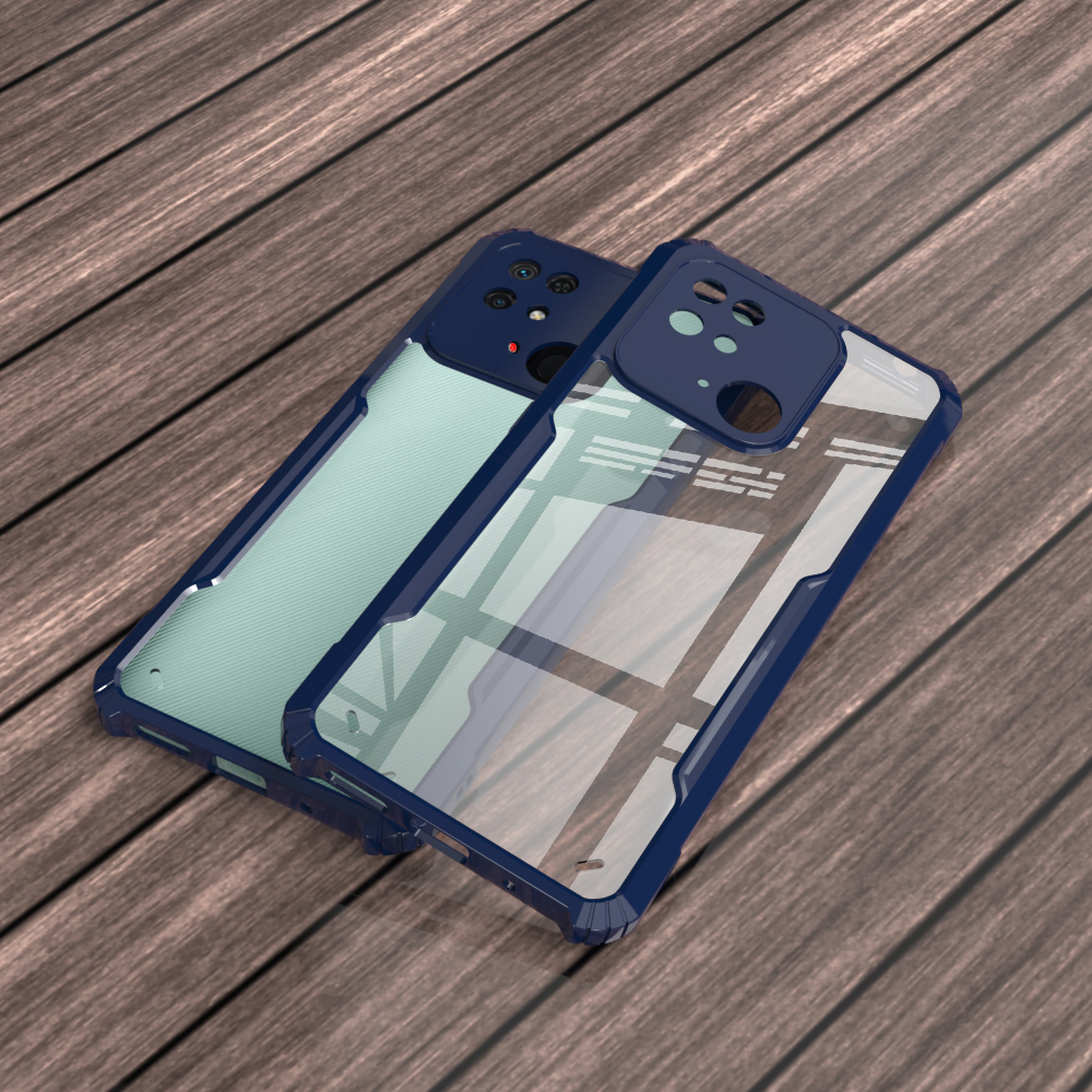 For Redmi 10C / Redmi 10E/ Redmi 10 power Reinforced Shockproof Cushion Back Clear Hybrid Transparent Hard Cover Cases. 
