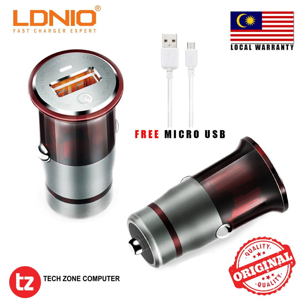 High Quality C304Q Qualcomm Fast Quick Charge QC 3.0 USB Car Charger With Android Data Cable. 