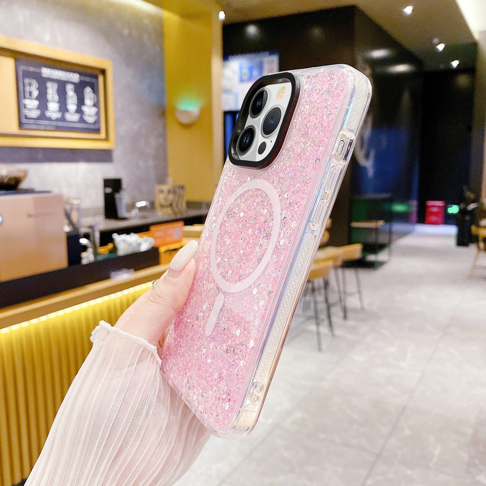 （COD Available)Gold Armor MagSafe Glitter Epoxy Phone Case For iPhone 15 Pro Max/iPhone 15 Pro/iPhone 15/iPhone 15 Plus. 