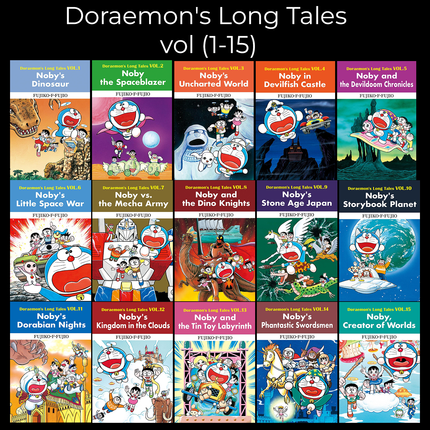 Doraemon's Long Tales Manga Vol. (1–15) Set 15 Books Paperback