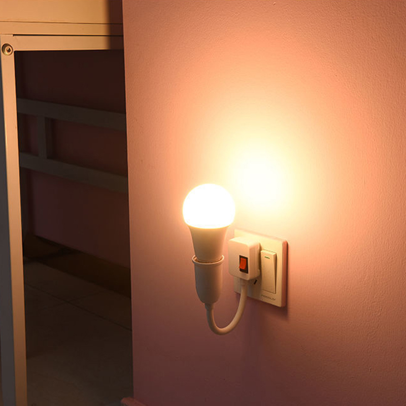 E27 Bulb Socket Lamp Base Holder Led Light Flexible Bend Adjustable Rotating Lamp Holder Light Bulb Adapter Plug Switch 1Pcs. 