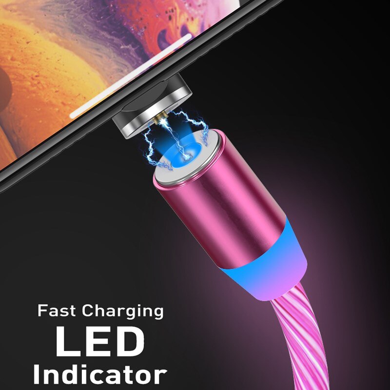 【happy one】LED Fast Charging Magnet USB Cable For mi a3 mi9t Redmi 3s 4a 4X 5 Plus Note 5 Pro 5A Android USB C Charger Cord. 