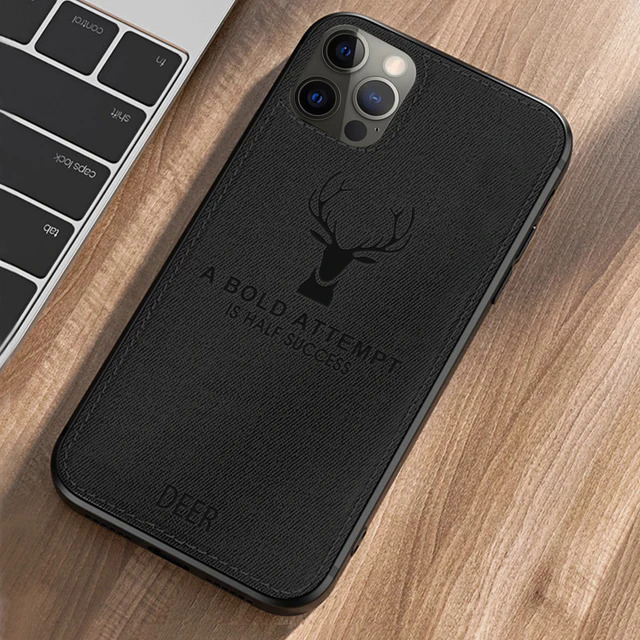 For iPhone 12 11 pro Max elk cloth phone case for iPhone XR 12 pro 11pro XS Max X shockproof Funda for iphone12 pro back cases. 