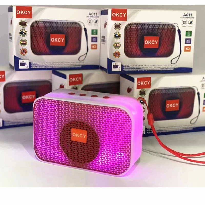 A011 stand Bluetooth speaker Wireless portable subwoofer card flash light smart small speaker. 