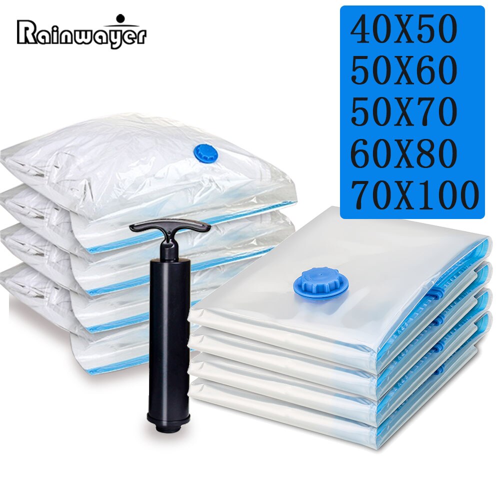 【DM bag factory Store】Vacuum Home Transparent Space Saver Storage Organizer Bag with for Clothes Quilt Compression Bag. 