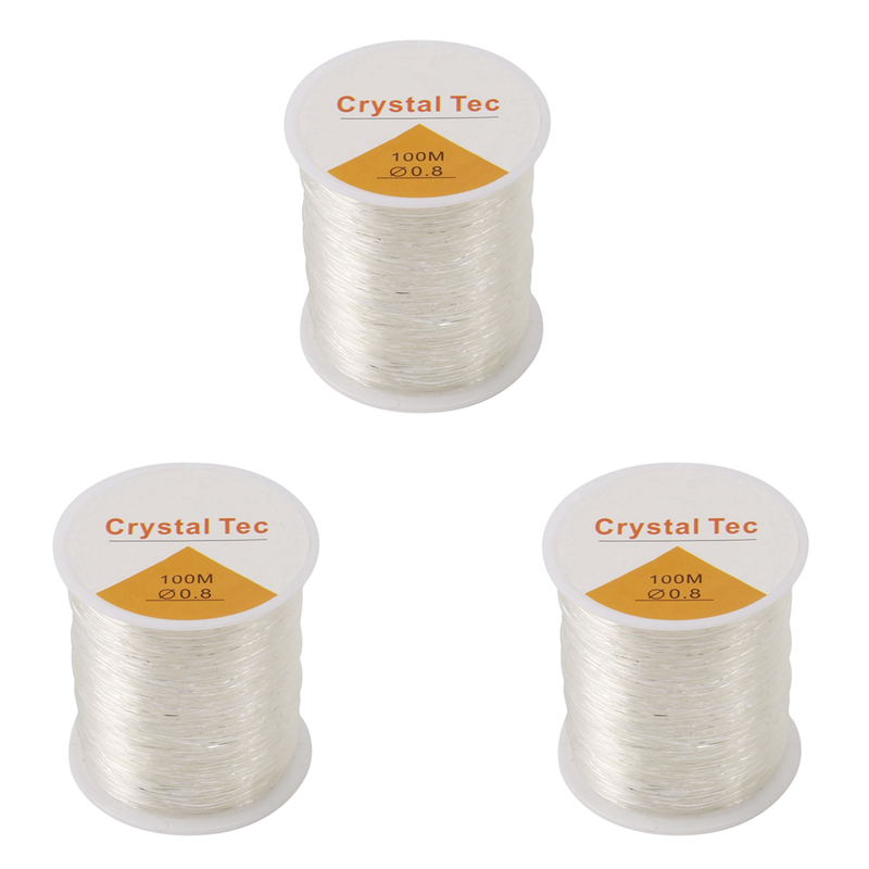 2pcs 0.8mm Clear Bead Cord Crystal Elastic Stretchy Bracelet String for Jewelry Making Bracelet Beading Thread 0.8mm
