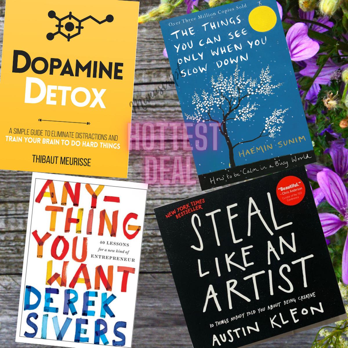 Most wanted four books Combo (Dopamine Detox+The Things you Can See+Anything you Want + Steal Like an Artist) -  Paperback
