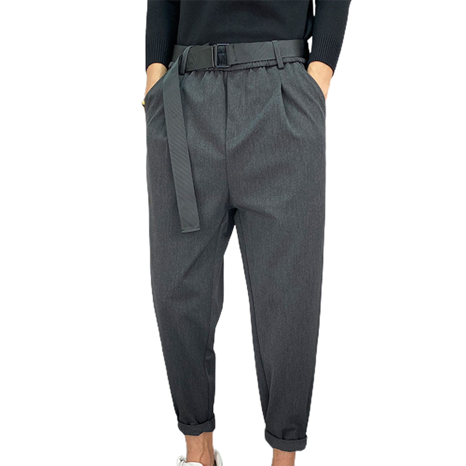 Harem Pants Solid Color Deep Crotch Pencil Pants. 