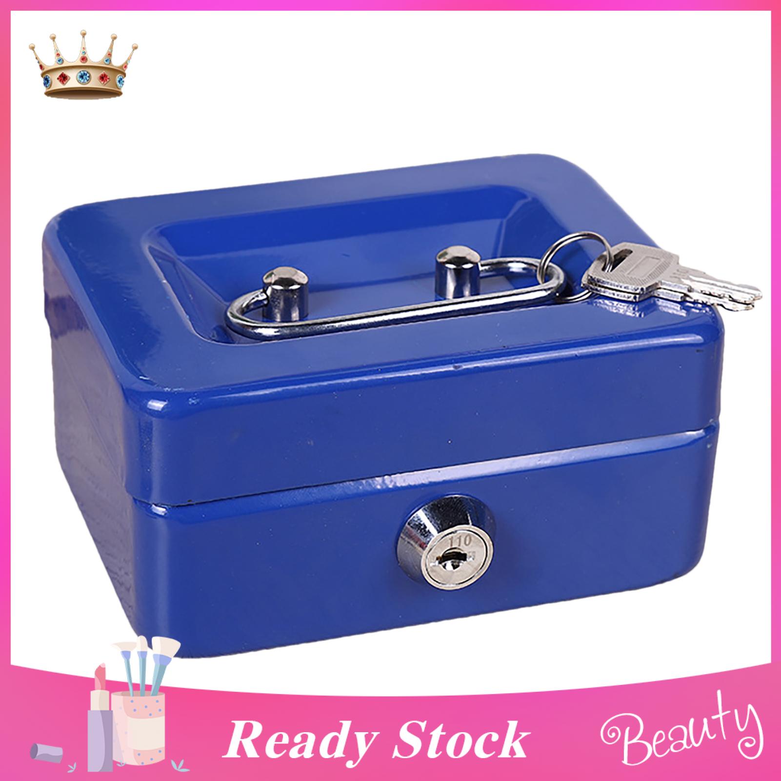 Mini Box with Handle Secureni Box with Lock Keys rle Metal Safe for Jewelry Shock-proof Container for Compt Security Box