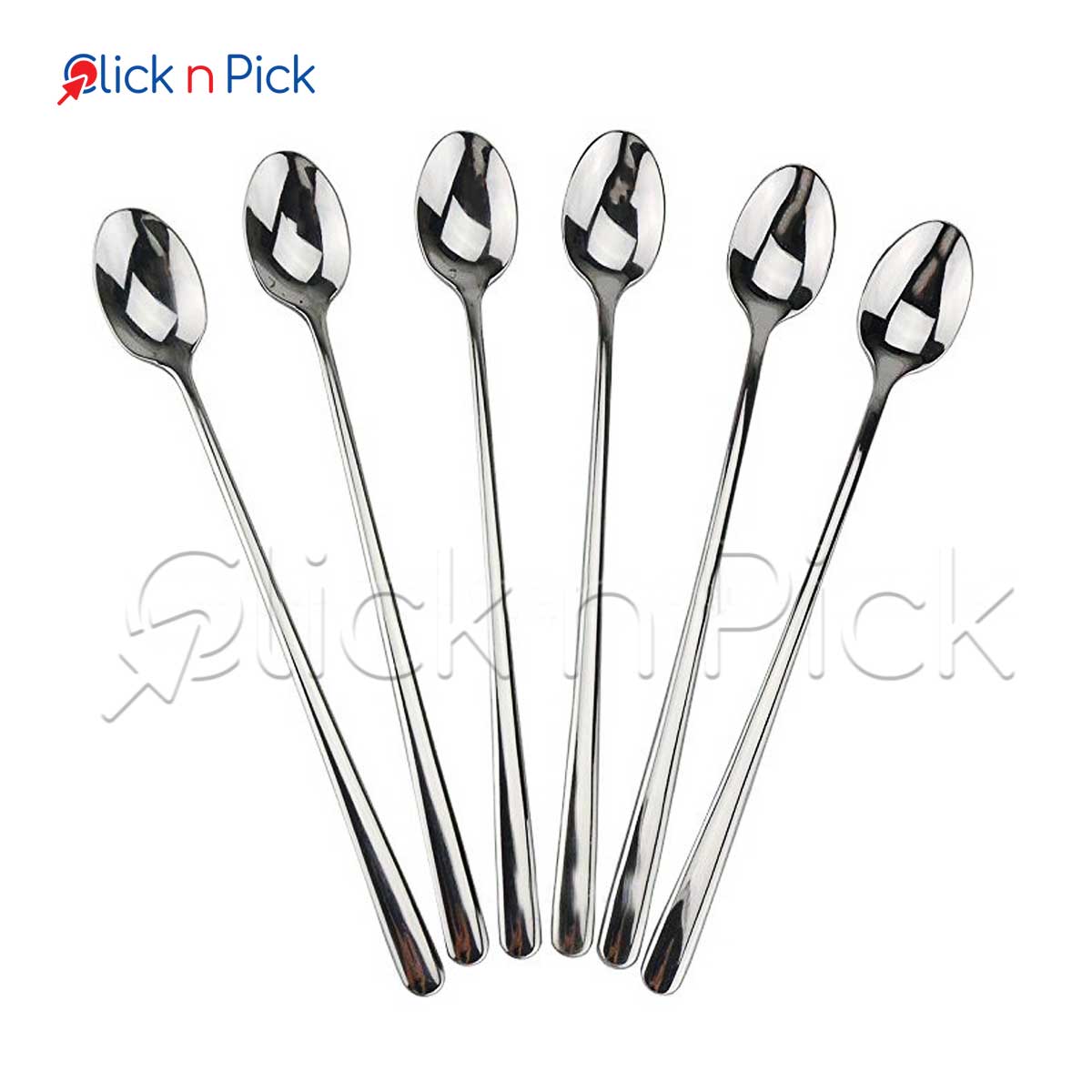 Steel Long Tall Tea Spoon 6 Piece - Great To Have - Simple To Use - Enjoy Your Tea With These Long And Tall Tea Spoons. 