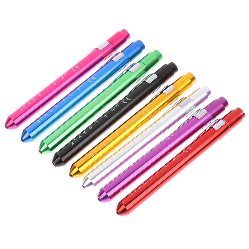 LED Flashlight Work Light First Aid Pen Light Torch Lamp Pupil Gauge Measurement. 