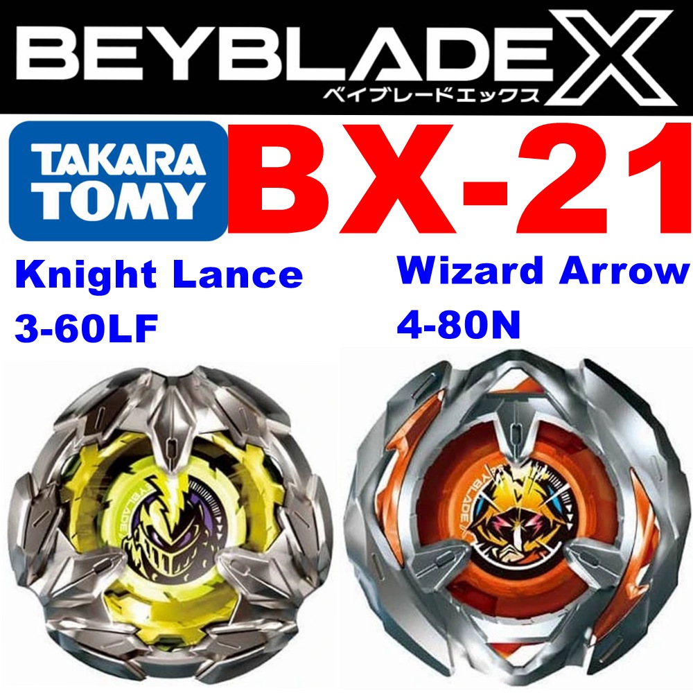 original takara tomy BEYBLADE BX-21 Knight Lance 3-60LF AND Wizard Arrow 4-80N no box