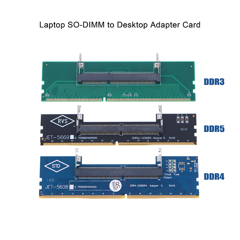 DDR3 DDR4 DDR5 Laptop SO-DIMM to Desktop Adapter Card Converter Memory RAM Connector Adapter Fengshi. 