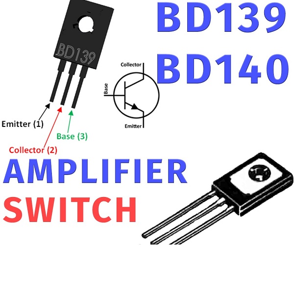 Transistor BD140,BD139 PNP & NPN 100V 1.5A For Audio amplifiers driver circuit-2Ps. 
