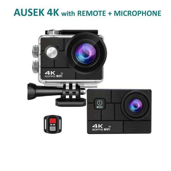 NEW 2025 AUSEK AT-S9R ACTION CAMERA GO PRO MOTOVLOG 4K/60FPS EIS Remote Control Wifi Waterproof