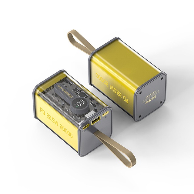PD22.5W 4 battery Nothing Power Bank Case Transparent Power Bank Fast Charging External Battery for Mobile and others Battery Charger (Without Battery). 
