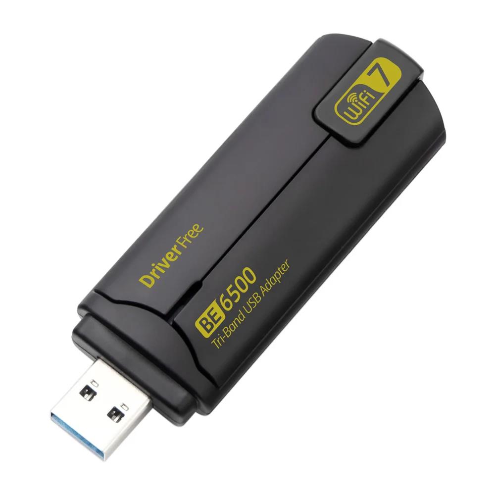 BE6500 Adaptador Wifi 7 Adapter 5Ghz/2.4G/6G Usb 3.0 Cle Antena Wi fi 7 Para PC 802.11AX Ethernet Network Card Dongle. 