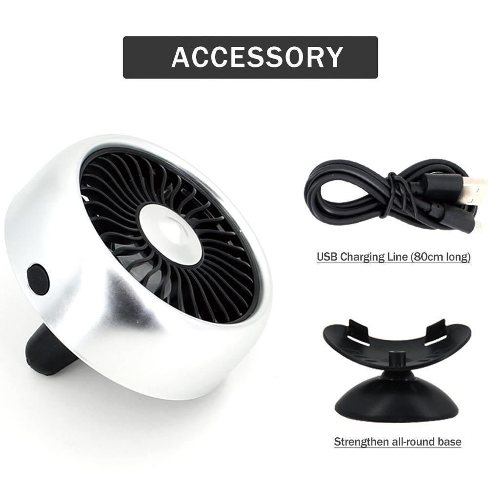 Mini Car Fan for Car Air Vent Mounted,Low Noise USB Stand Fan with 3 Speeds&LED Colorful light,360° Rotatable Car Auto Powerful Cooling Air Fan for Sedan SUV Auto Vehicles. 