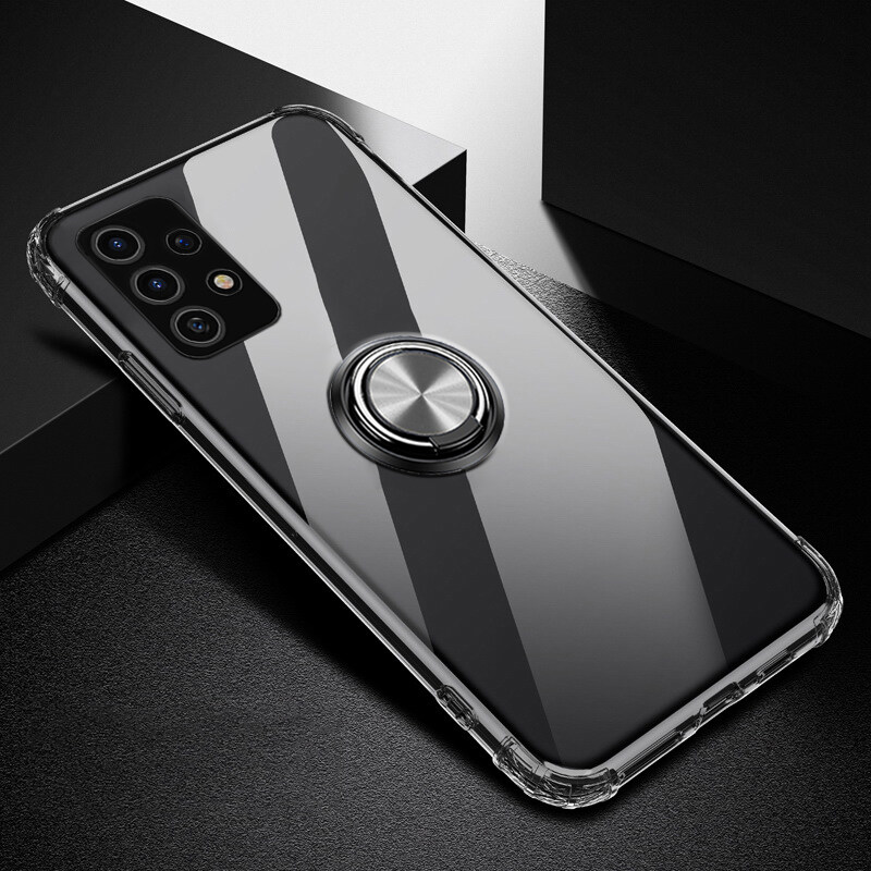 Soft Transparent Case for Galaxy A73 5G Magnetic Holder Stand Cover Bracket Magnetic Finger Ring Clear Phone Cover for Samsung A73 5G. 