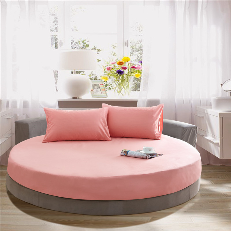 100% Cotton Fitted Sheet Round Hotel Home Extra Soft Round Bed Sheets and Pillowcases Pure Cotton Bedsheet with Elastic Straps. 